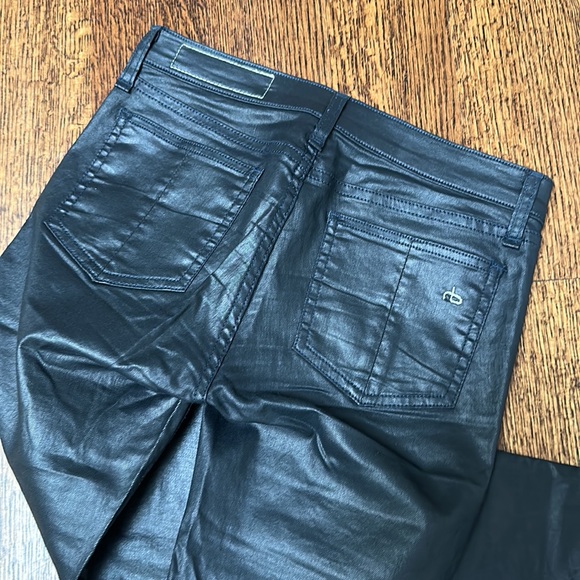 Rag & Bone sz 25 black coated skinny jeans - Picture 7 of 7
